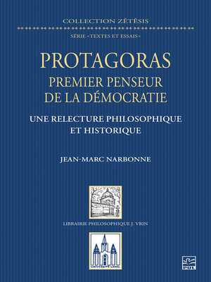 cover image of Protagoras, premier penseur de la démocratie